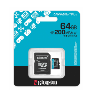 Kingston Canvas Go Plus Micro SD Card (With Adapter) | 4K Videos/Action Cams | 200MB/s SDCG4